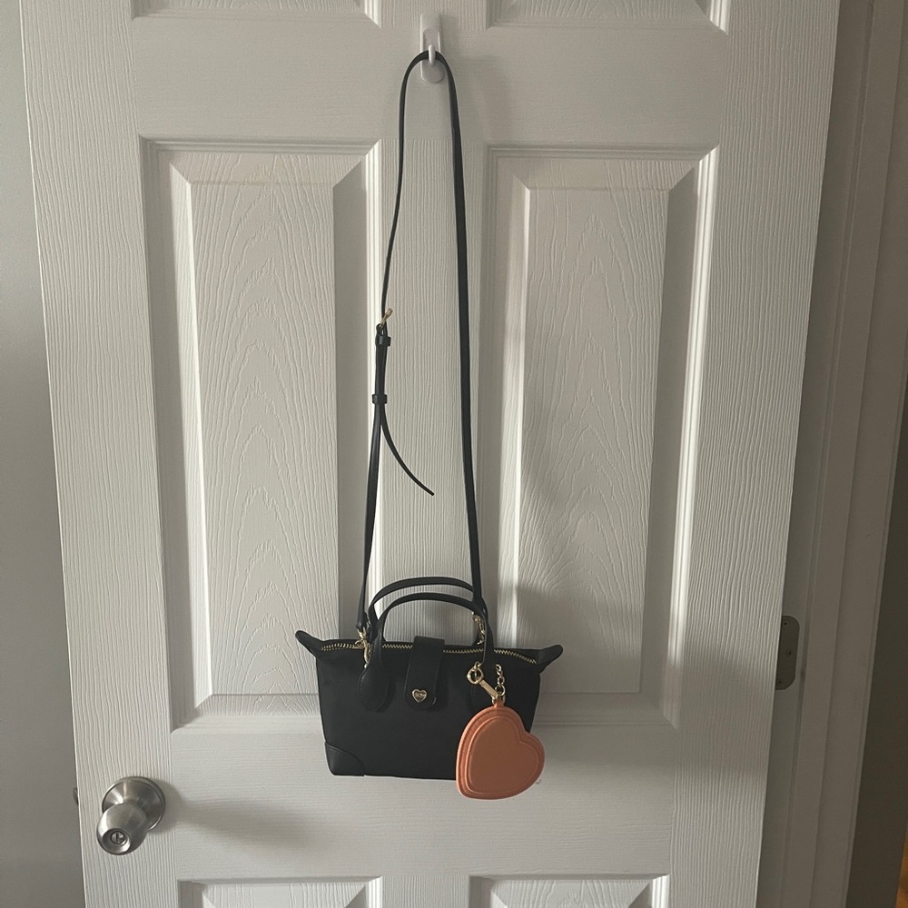 Stoney clover pouchette crossbody bag and heart bag charm